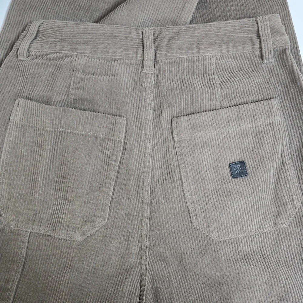 Roark Charter Corduroy‎ Pleated Pants Boot Cut High Rise Taupe Size 25